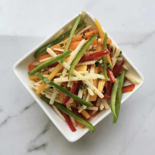 Sauteed pepper and jicama