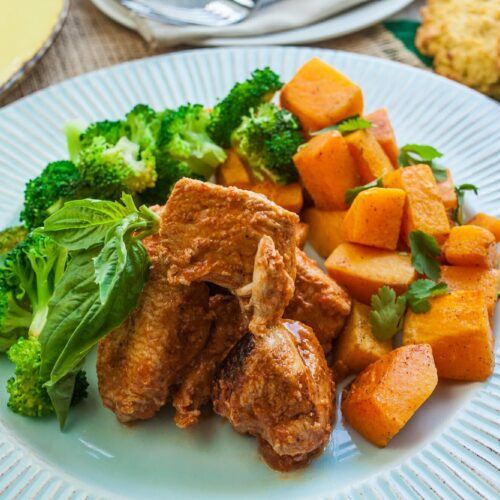 African chicken with roasted butternut squash