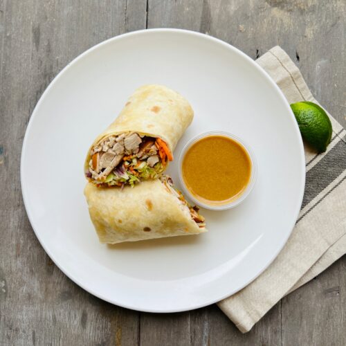 Wraps: Asian chicken wrap with peanut sauce