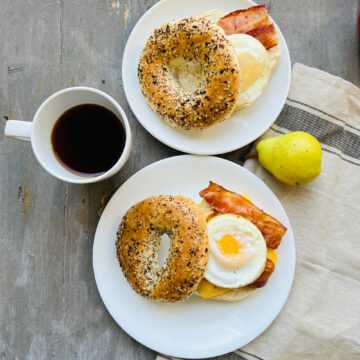 Bacon egg everything bagel