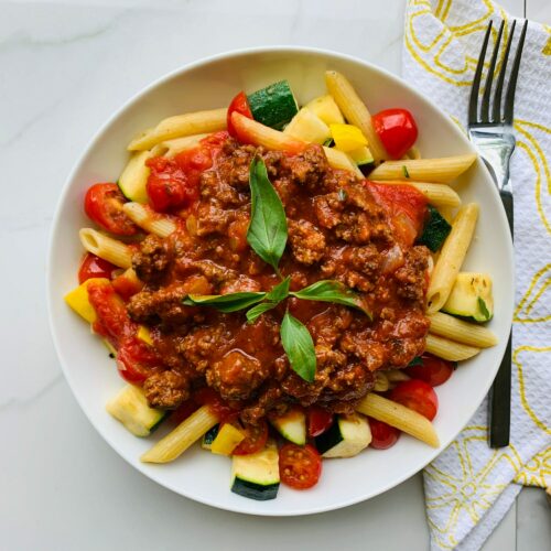 Beef and vegetable bolognese