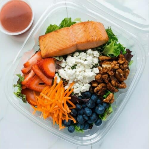Salad: berry salad -Salmon