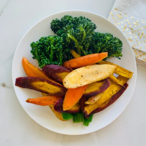 Steam broccolini and carrots