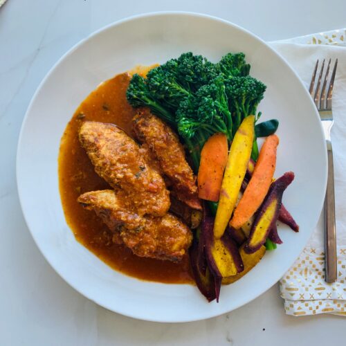 Butter chicken with broccolini