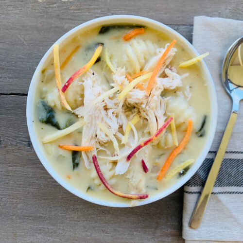 Soup: creamy chicken and gnocchi