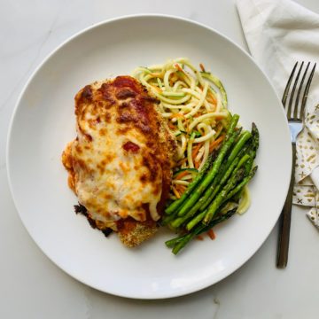 Baked Parmesan Chicken with roasted broccoli