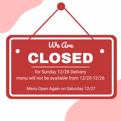 Close for 12/28 Delivery