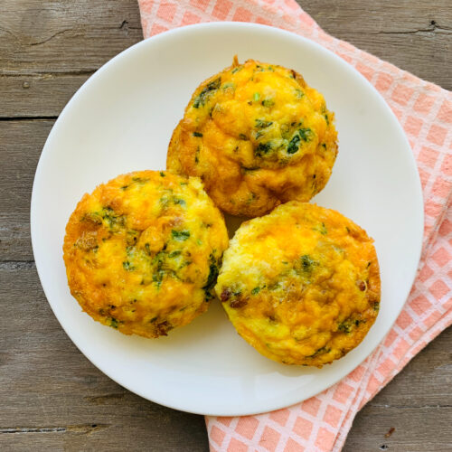 Breakfast: Spinach and bacon egg muffins