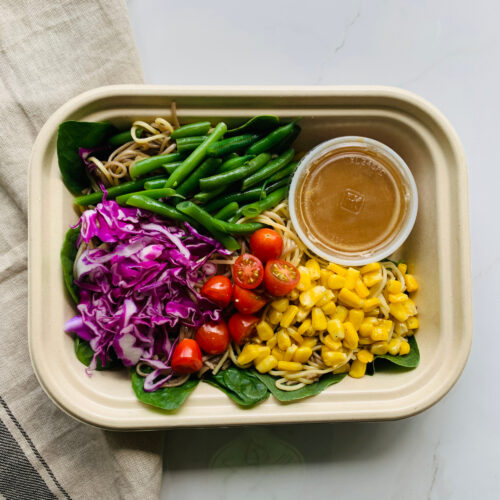 Vegan/Vegetarian: Peanut ginger soba noodle salad