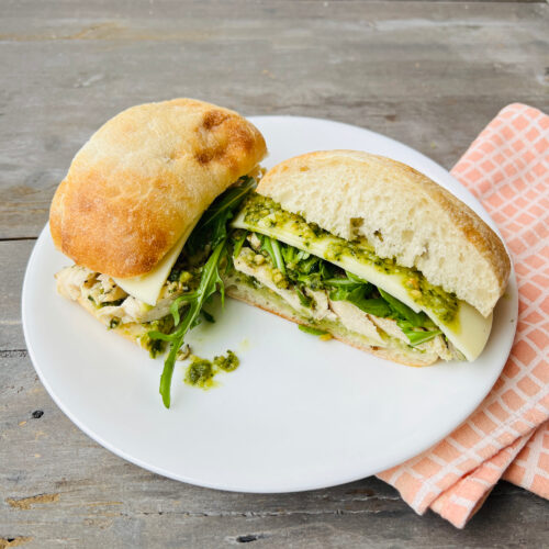 Grilled pesto chicken sandwich