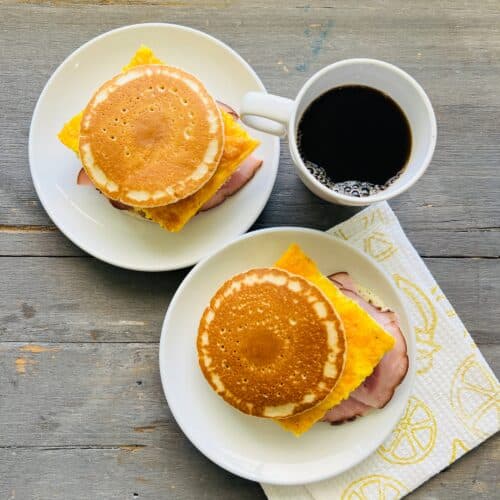Sandwiches(2): Ham and cheese pancake sandwiches