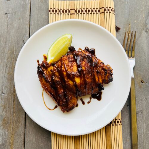 Grilled honey lime chicken thigh
