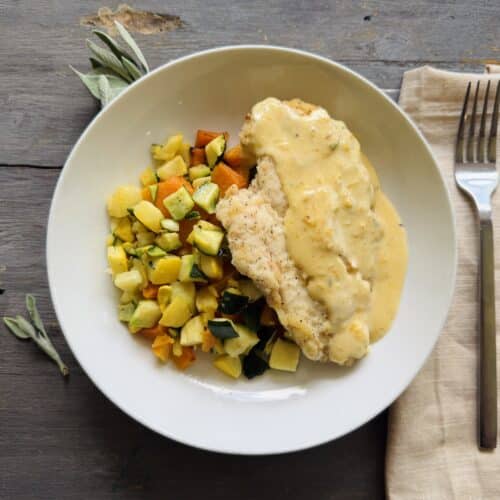 Butternut squash chicken with zucchini and squash