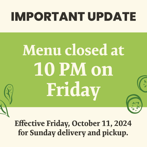 Menu closed at 10pm
