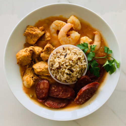 Sausage and shrimp gumbo