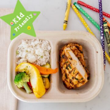 Kid's Menu: Chicken and oven roasted vegetables