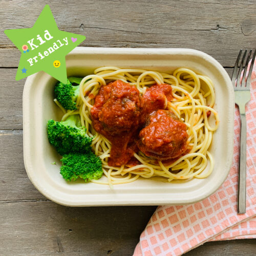 Kid's Menu: spaghetti and meatballs