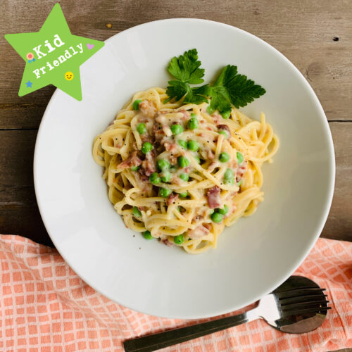 Kid's Menu: spaghetti carbonara