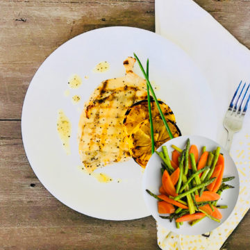 Lemon pepper chicken with roasted asparagus
