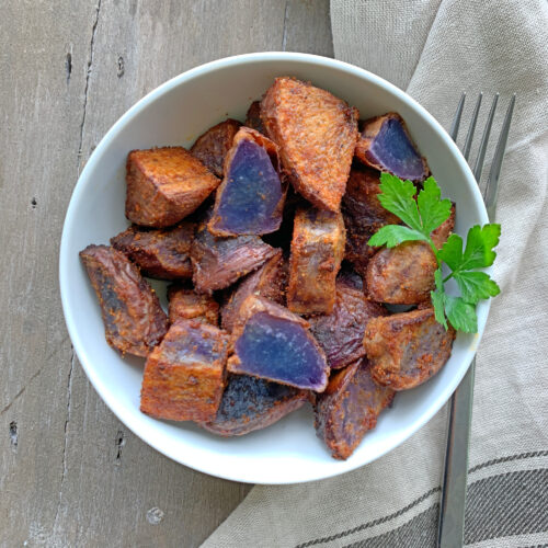 Roasted purple potato