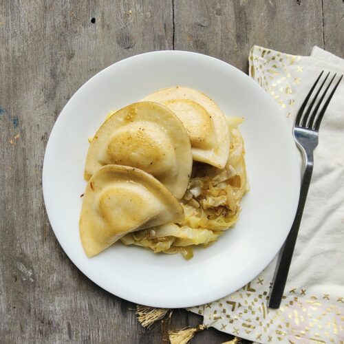 Vegetarian: Pierogies with Haluski