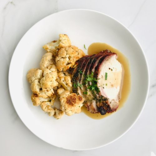 Herb roasted pork Loin with roasted cauliflower (Family)