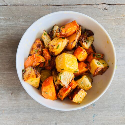 Oven roasted root vegetables
