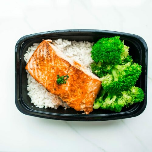 Orange soy glazed salmon with Broccoli