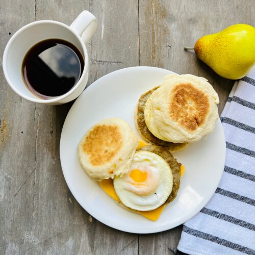 Sandwiches(2): Turkey sausage and egg on English muffin