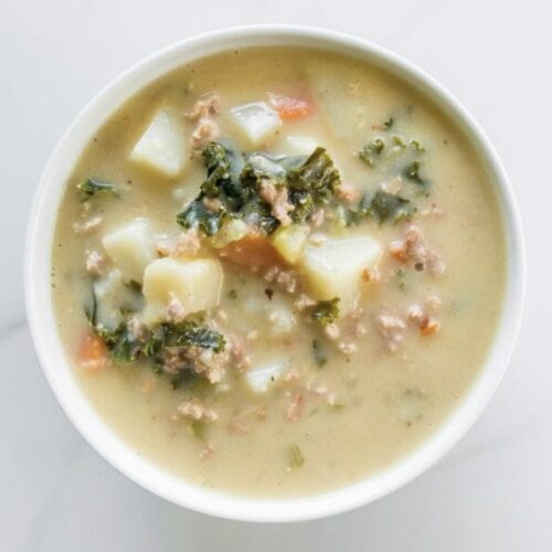 Sausage, kale and potato soup