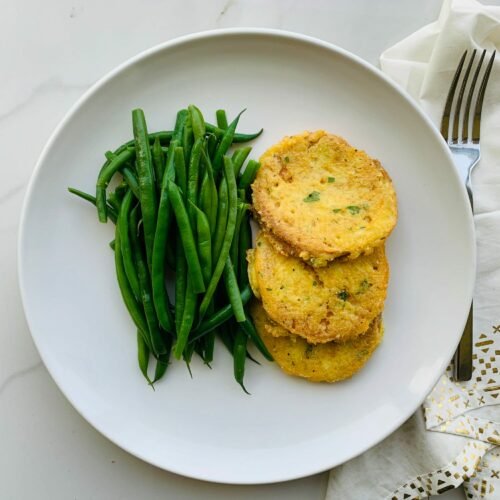 Vegan/Vegetarian: tofu Romano and green bean almondine