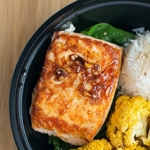 Orange soy glazed salmon