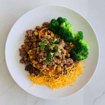 Ground beef fajita stuffed sweet potatoes