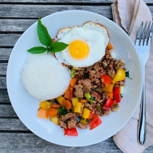 Thai basil turkey bowl