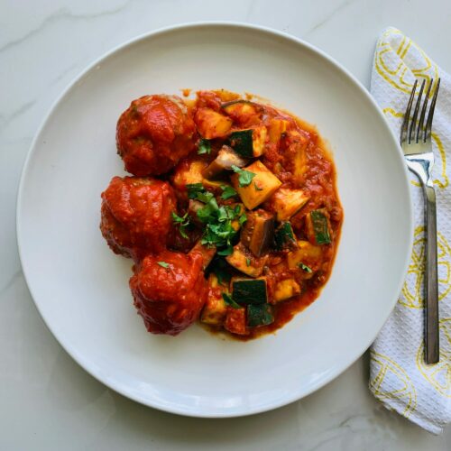 Turkey meatballs with ratatouille