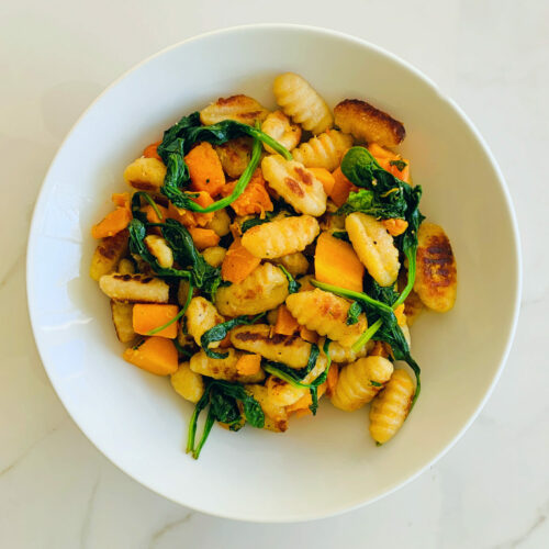Vegetarian: chick pea spinach and butternut gnocchi