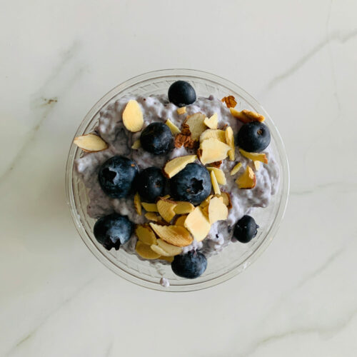 Strawberry almond chia pudding