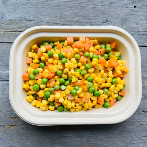 Carrot corn and peas