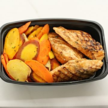 The basic: Grilled chicken with roasted carrots