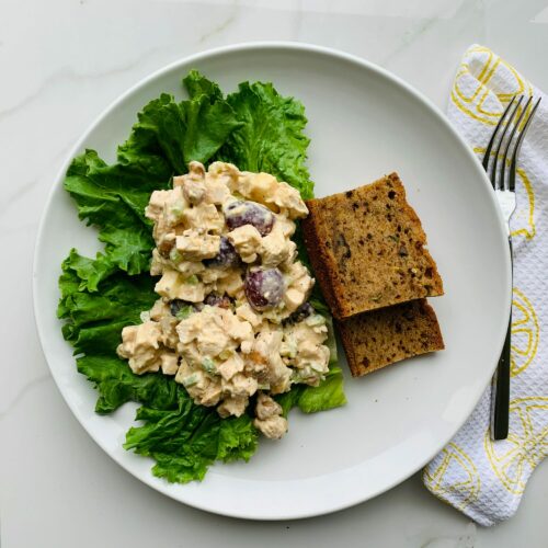 Protein-packed chicken salad with zucchini bread