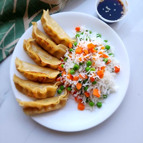 Kid's Menu: Chicken pot stickers with vegetable fry rice