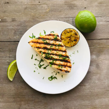 Grilled lime sage swordfish