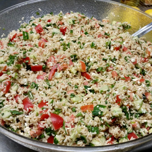 Vegan/Vegetarian: Basil orzo salad