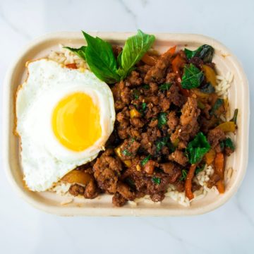 Thai basil turkey bowl