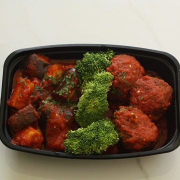 Turkey meatballs with eggplant