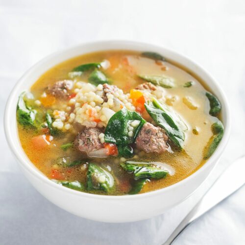 Wedding Soup with beef meatballs