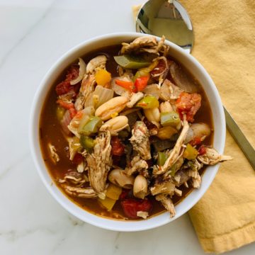 Soup: Rustic chicken white bean chili